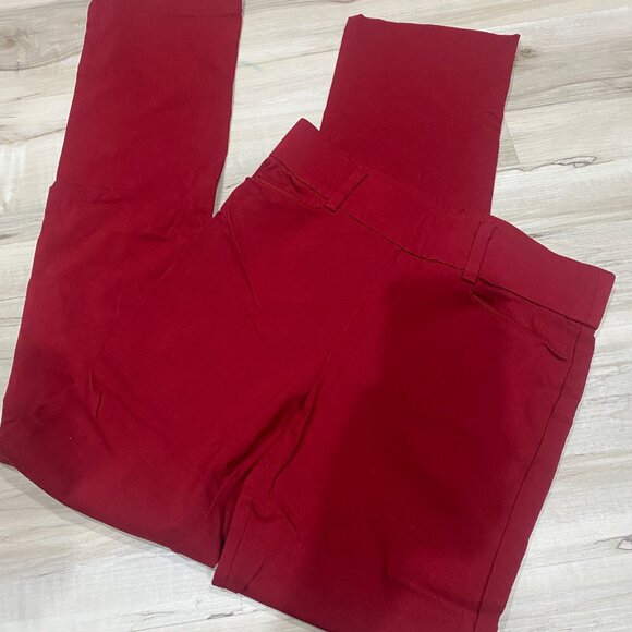 Faded Glory Pants - Maunces Red Slim Dress Pants XS Rayon Blend Career Workwear 0214